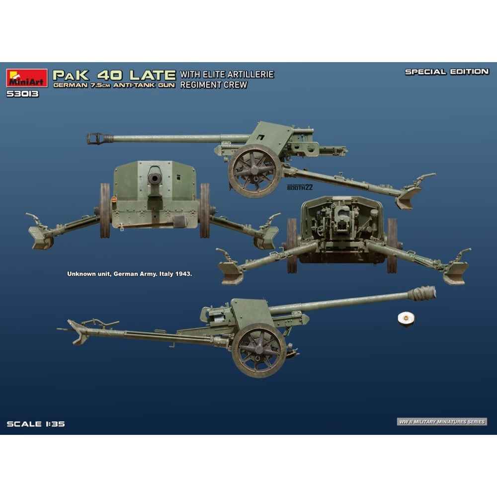 Miniart 53013 German 7.5cm PaK 40 Late with Elite Artillerie Regiment Crew - Image 7