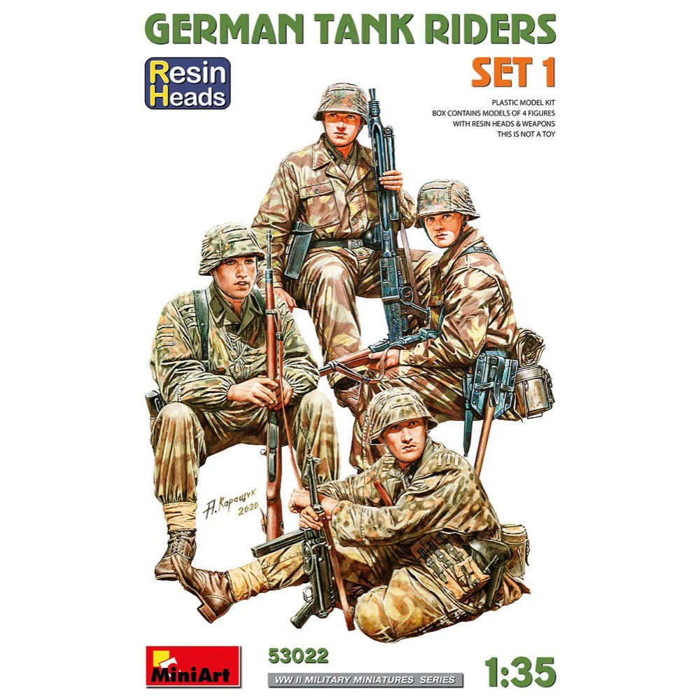 MiniArt 53022 1/35 German Tank Riders Set 1 Resin Heads