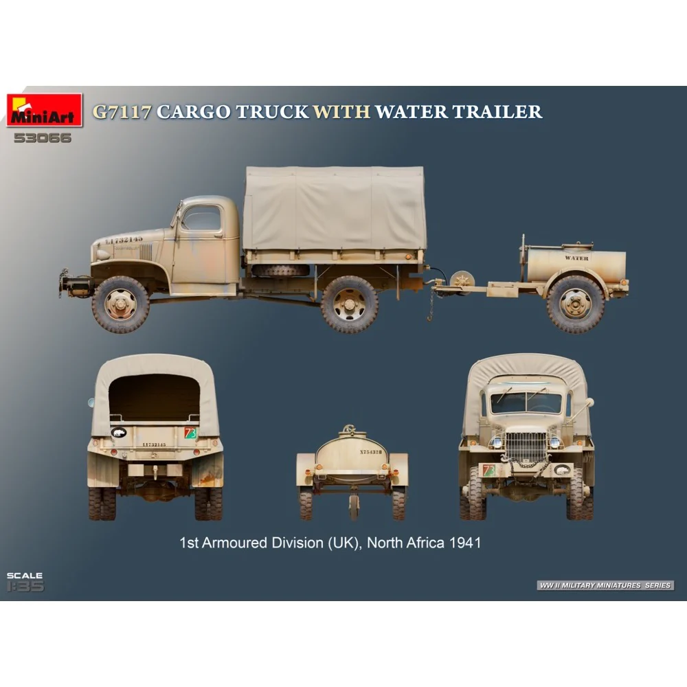 Miniart 53066 1/35 G7117 Cargo Truck With Water Trailer - Image 2