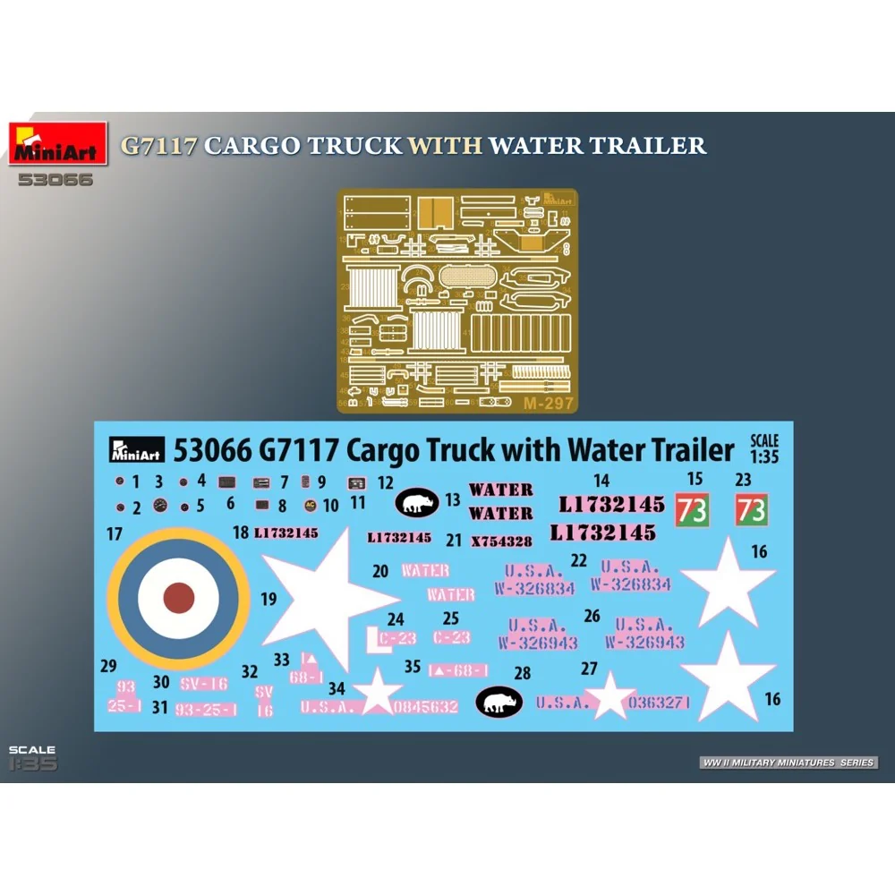 Miniart 53066 1/35 G7117 Cargo Truck With Water Trailer - Image 5