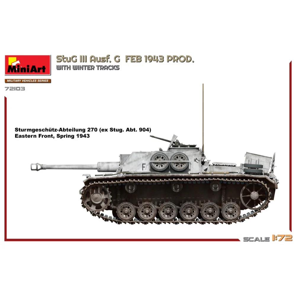 MiniArt 72103 1/72 StuG III Ausf. G February 1943 Production With Winter Tracks - Image 6