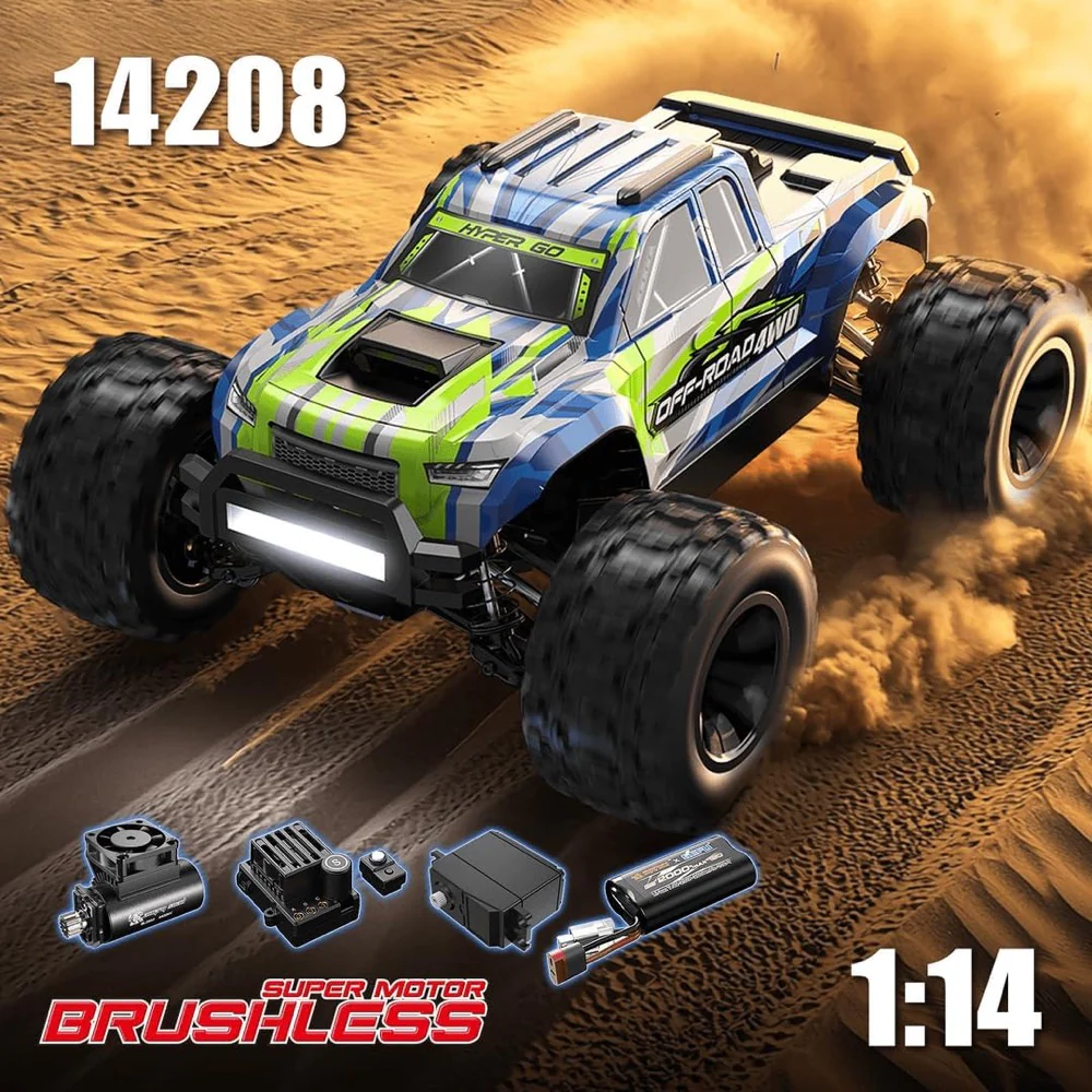 MJX 14208 1/14 Hyper Go 4WD Off-Road Brushless RC Monster Truck - Image 2