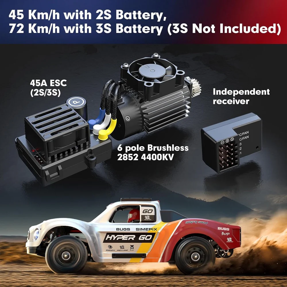 MJX 14211 1/14 Hyper Go 4WD High-Speed Off-Road Brushless RC Short Course Truck - Image 26