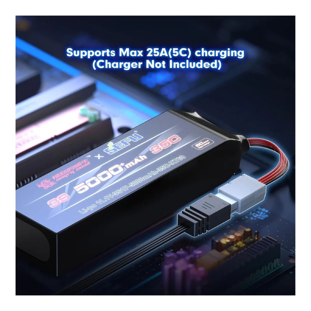 MJX B3S50P 11.1V 5000mAh 35C Angry Snail LiPo Battery 3S - Image 3
