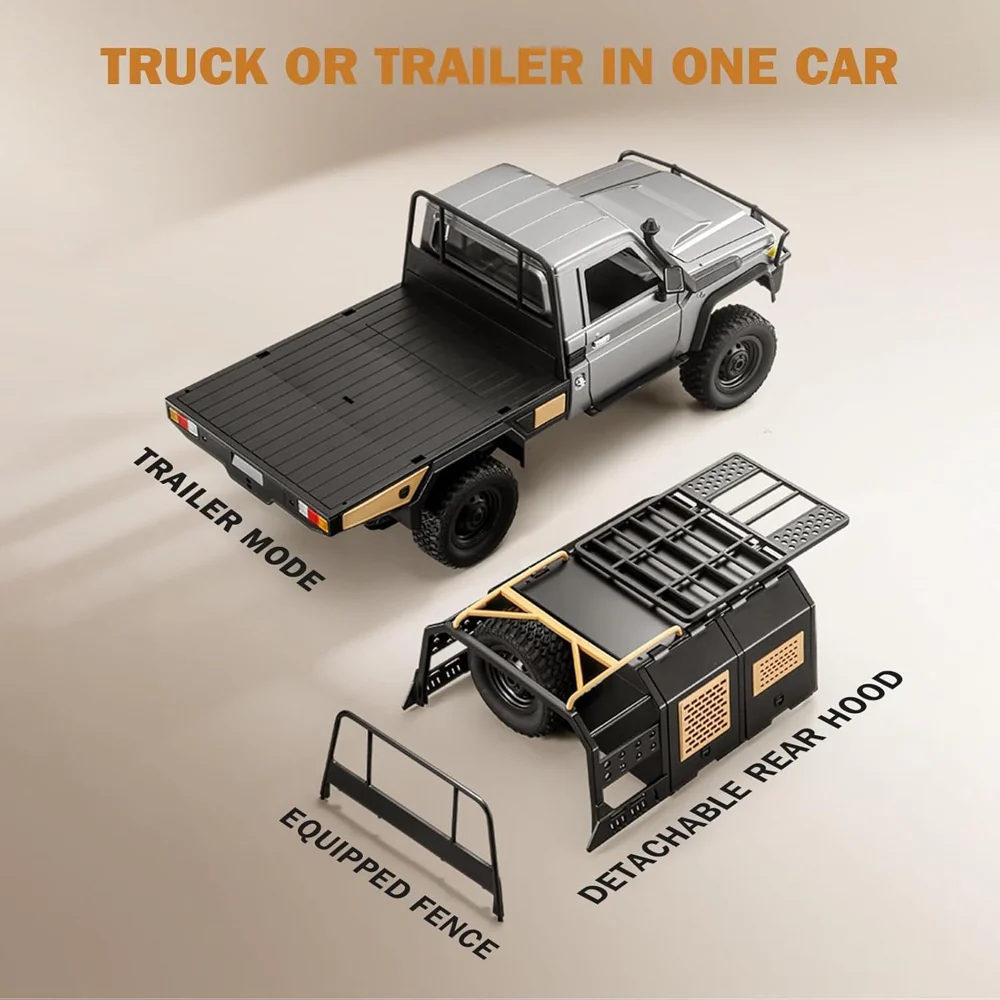 MN Model 1/12 Toyota LC79 4WD RC Crawler RTR (Grey) - Image 8