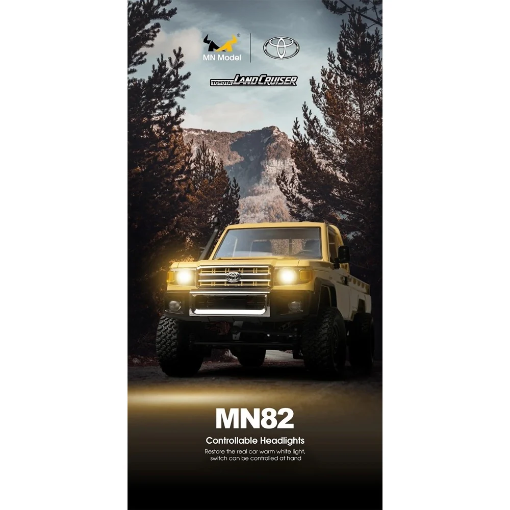 MN Model 1/12 Toyota LC79 4WD RC Crawler RTR (Yellow) - Image 10