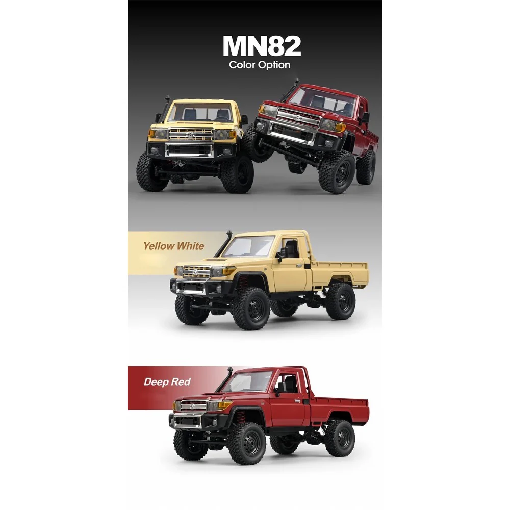 MN Model 1/12 Toyota LC79 4WD RC Crawler RTR (Yellow) - Image 14
