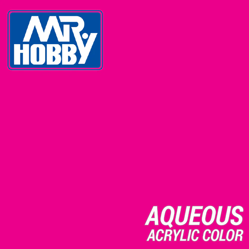 Mr Hobby (Gunze) H099 Aqueous Fluorescent Pink Acrylic Paint 10ml - Image 2