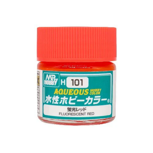 Mr Hobby (Gunze) H101 Aqueous Fluorescent Red Acrylic Paint 10ml