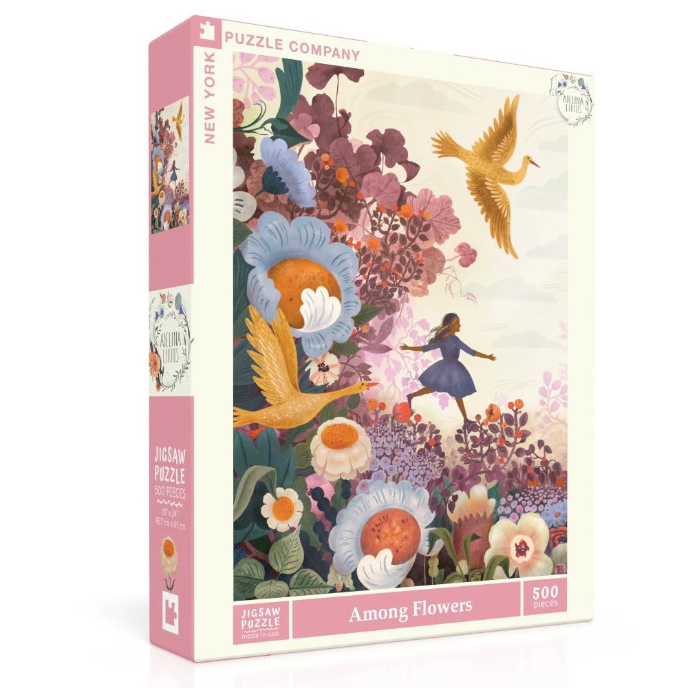 New York Puzzle Company Among Flowers 500pc Jigsaw Puzzle