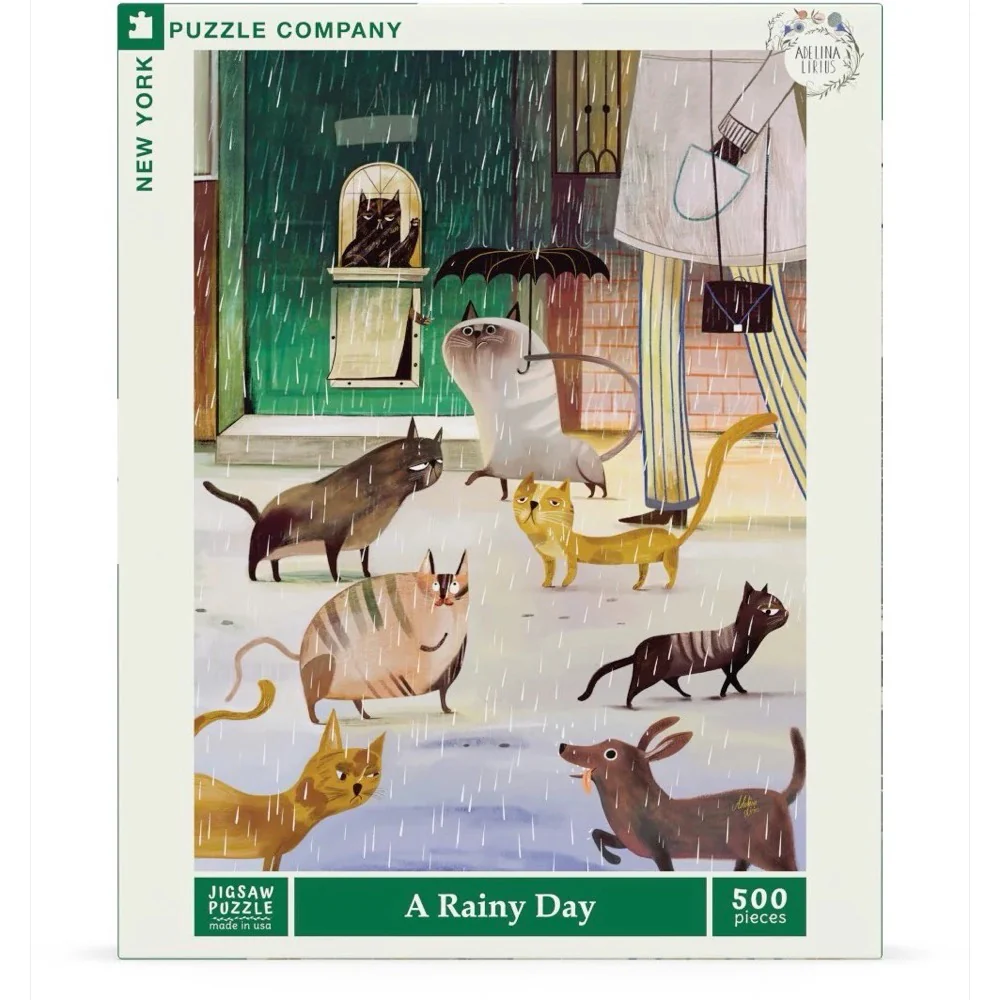 New York Puzzle Company Puzzle A Rainy Day 500pc Jigsaw Puzzle - Image 2