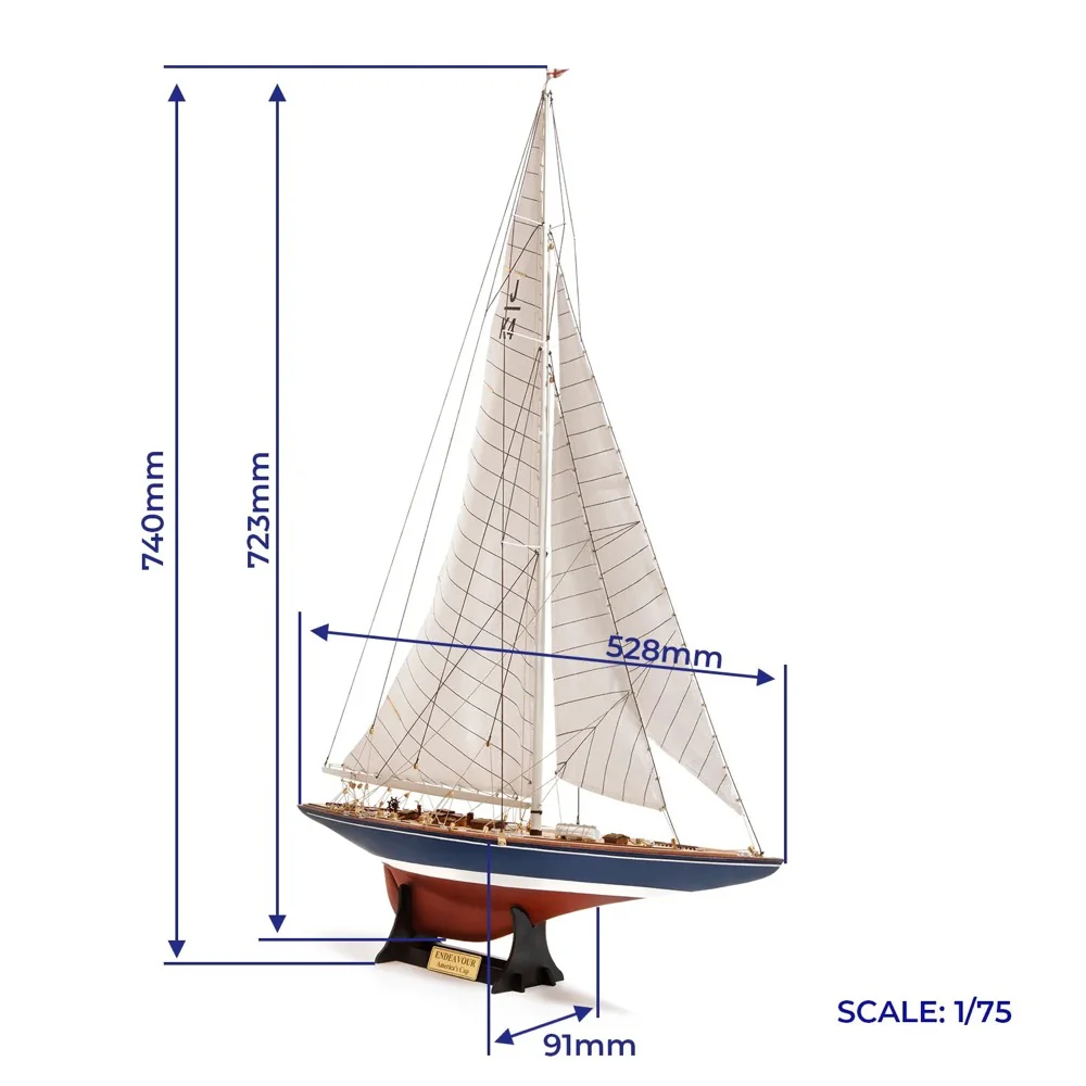 OcCre 1/75 Endeavour American Cup Wooden Model Ship Kit - Image 3