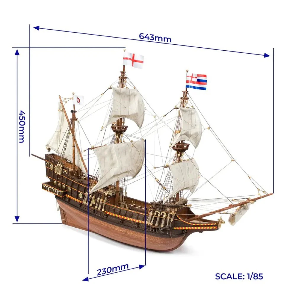 OcCre 12003 1/85 HMS Golden Hind Wooden Model Ship Kit - Image 8