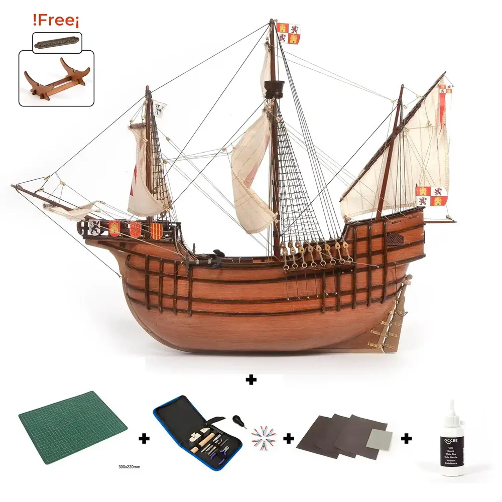 OcCre 12010S 1/50 Santa Maria Starter Pack Wooden Model Ship Kit - Image 2