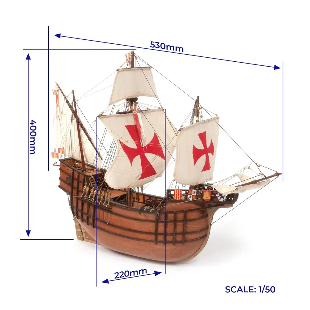 OcCre 12010S 1/50 Santa Maria Starter Pack Wooden Model Ship Kit - Image 3