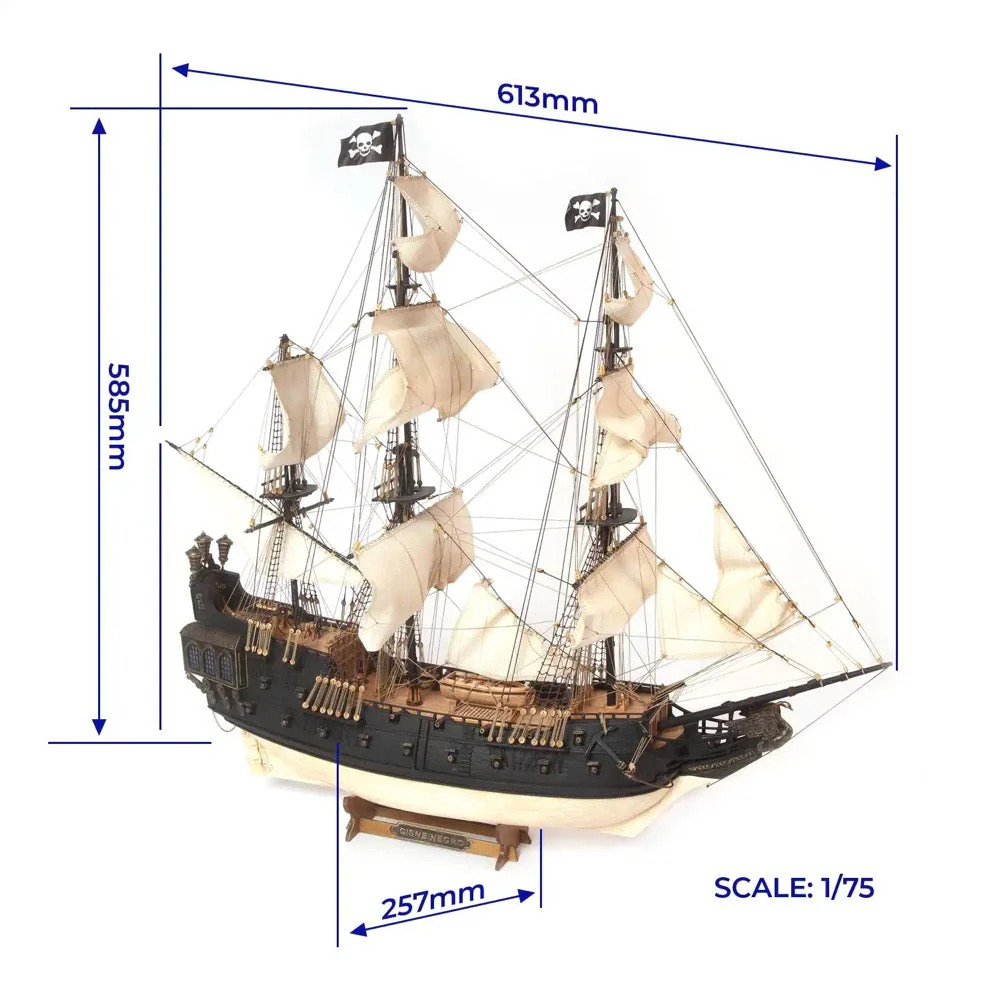 OcCre 12012 1/75 The Black Swan Wooden Model Pirate Ship Kit - Image 4