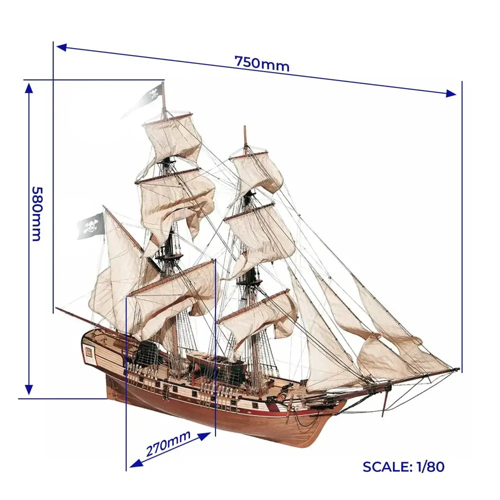 OcCre 13600 1/80 Corsair Wooden Model Ship Kit - Image 2