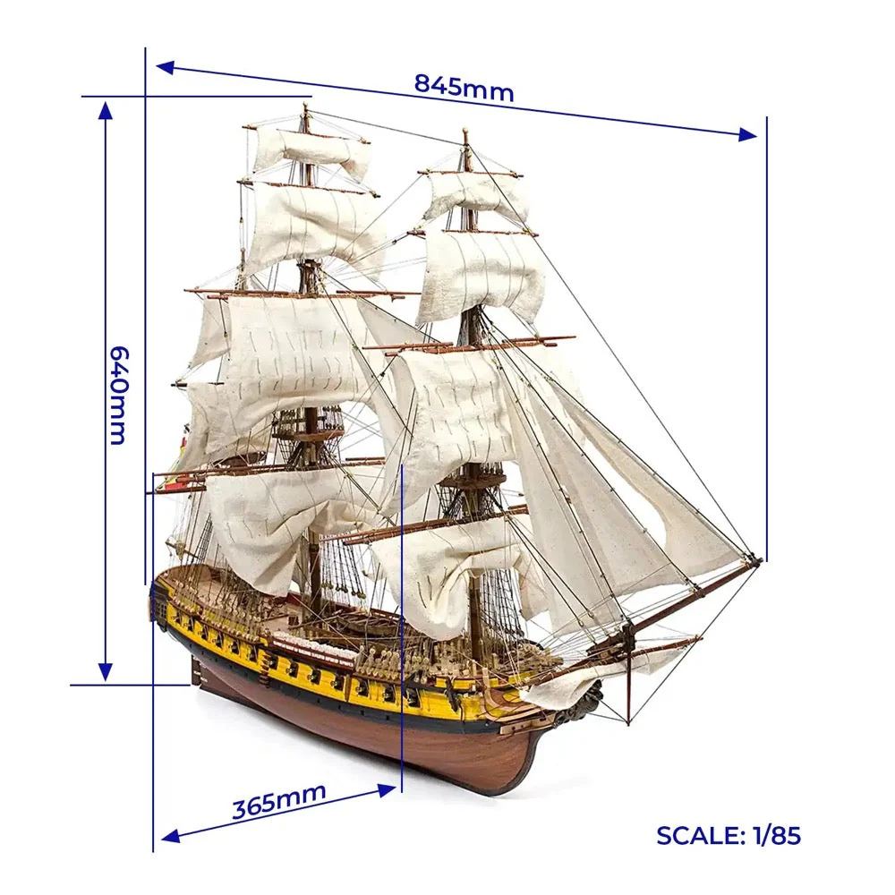 OcCre 14007 1/85 Nuestra Señora de las Mercedes Wooden Model Ship Kit - Image 3
