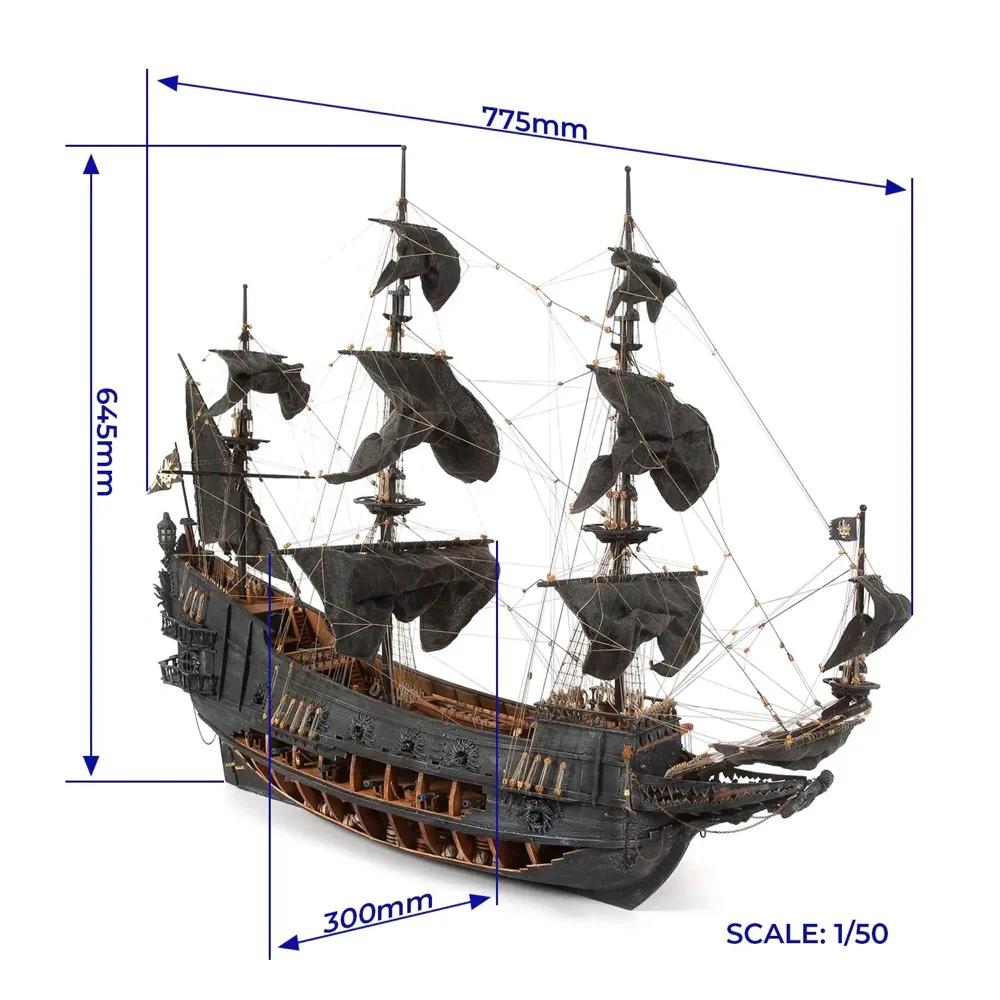 OcCre 14010 1/50 The Flying Dutchman Wooden Model Ship Kit - Image 2