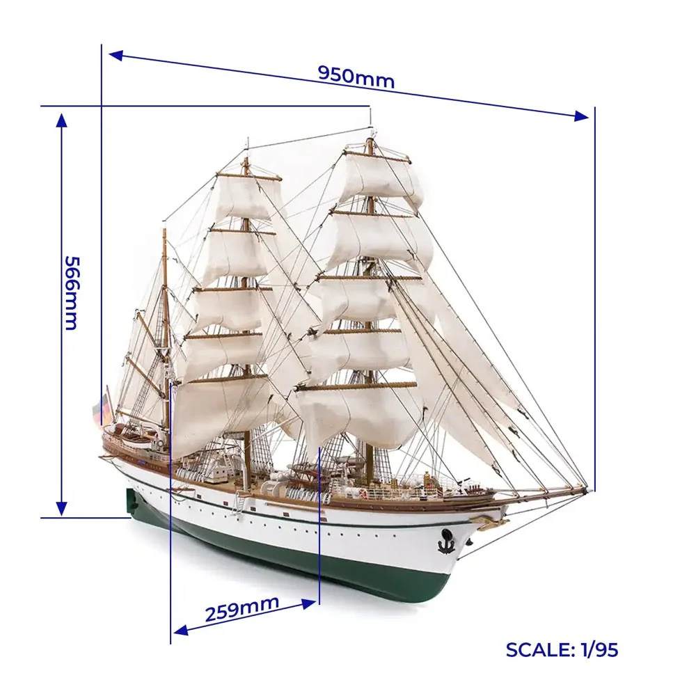 OcCre 15003 1/95 Gorch Fock Wooden Model Ship Kit - Image 3