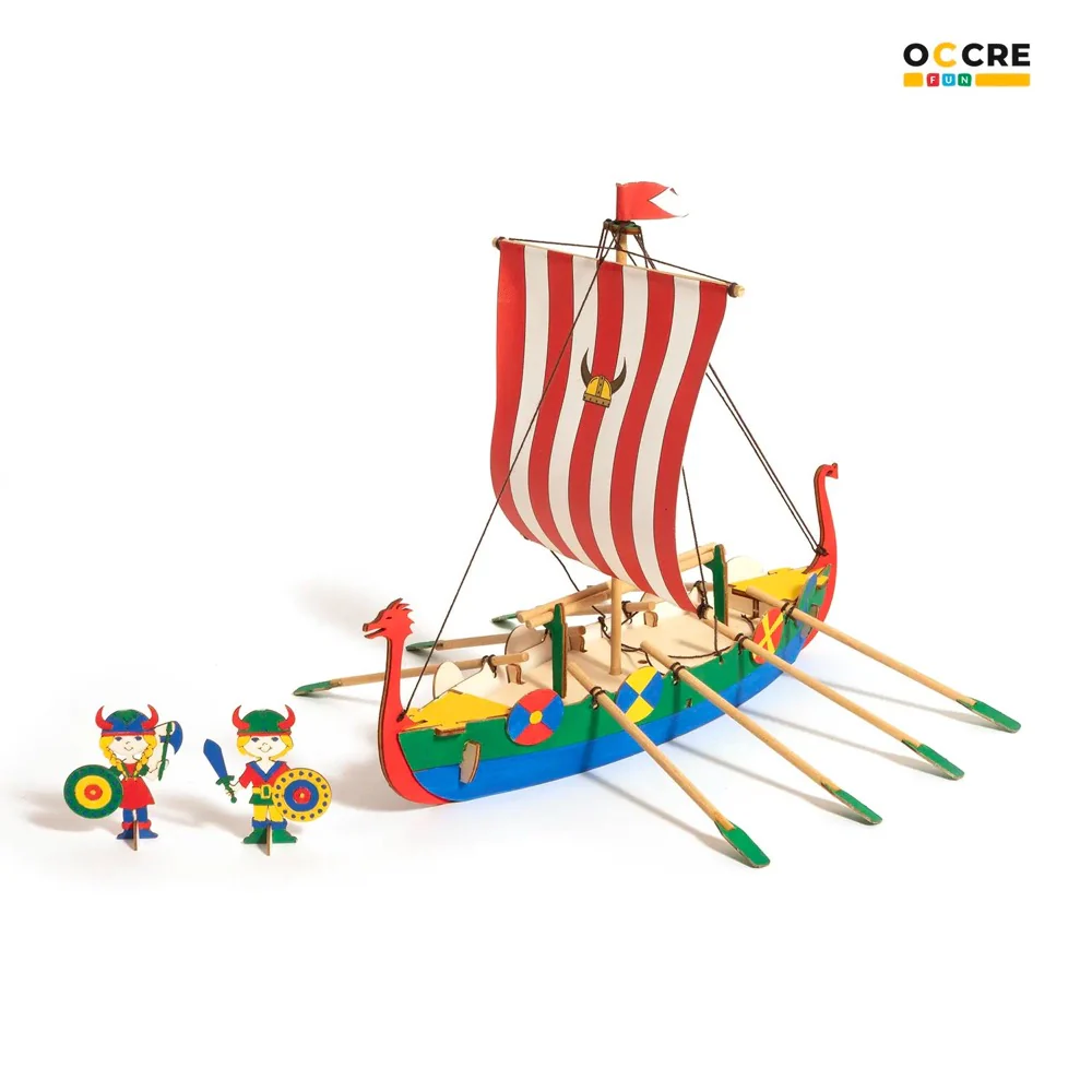 OcCre Fun Viking Ship Model Kit for Kids - Image 2