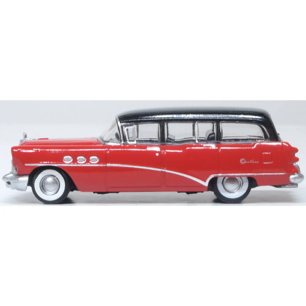 Oxford 87BCE54004 1/87 1954 Buick Century Estate Wagon Matador Red/Carlsbad Black - Image 2