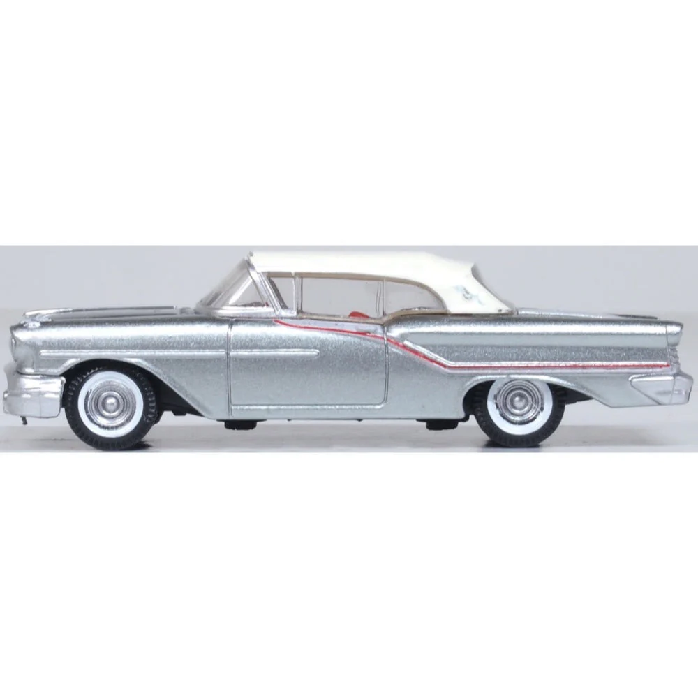 Oxford 87OC57003 1/87 1957 Oldsmobile 88 Convertible (Closed) Juneau Gray/Accent Red/White - Image 3