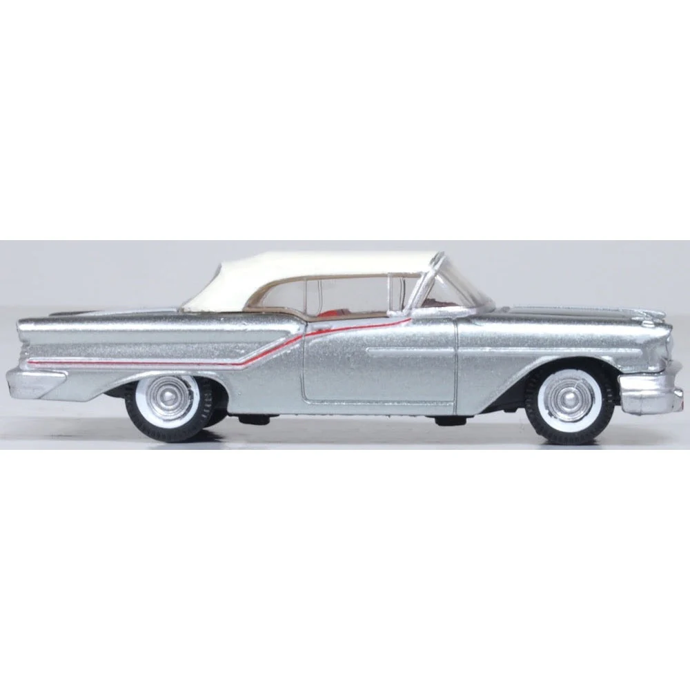 Oxford 87OC57003 1/87 1957 Oldsmobile 88 Convertible (Closed) Juneau Gray/Accent Red/White - Image 4