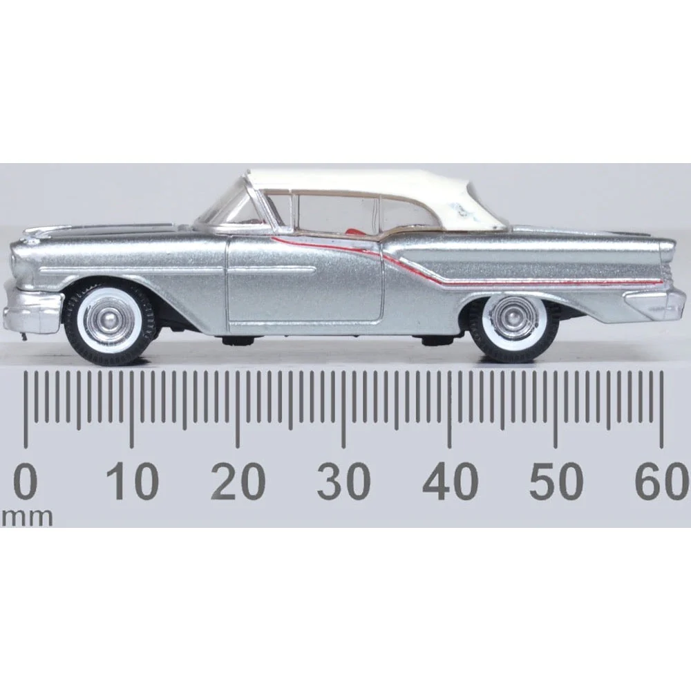 Oxford 87OC57003 1/87 1957 Oldsmobile 88 Convertible (Closed) Juneau Gray/Accent Red/White - Image 6