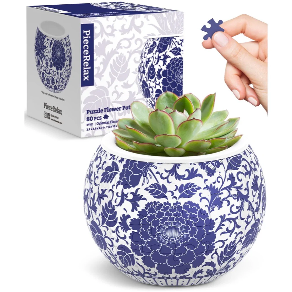 Piece Relax Flowerpot Oriental Floral 3D Puzzle - Image 5