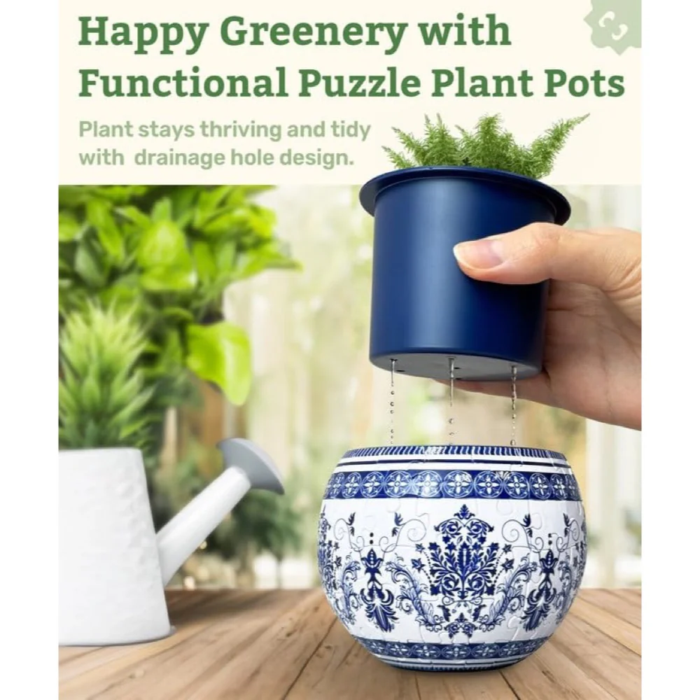 Piece Relax Flowerpot Oriental Floral 3D Puzzle - Image 8
