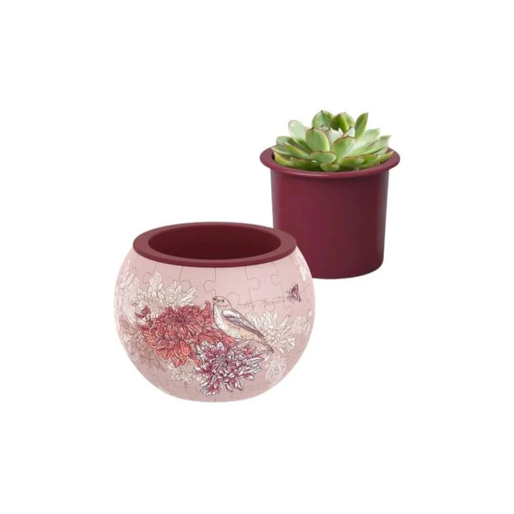 Piece Relax Flowerpot Singing Birds & Flowers 3D Puzzle - Image 3