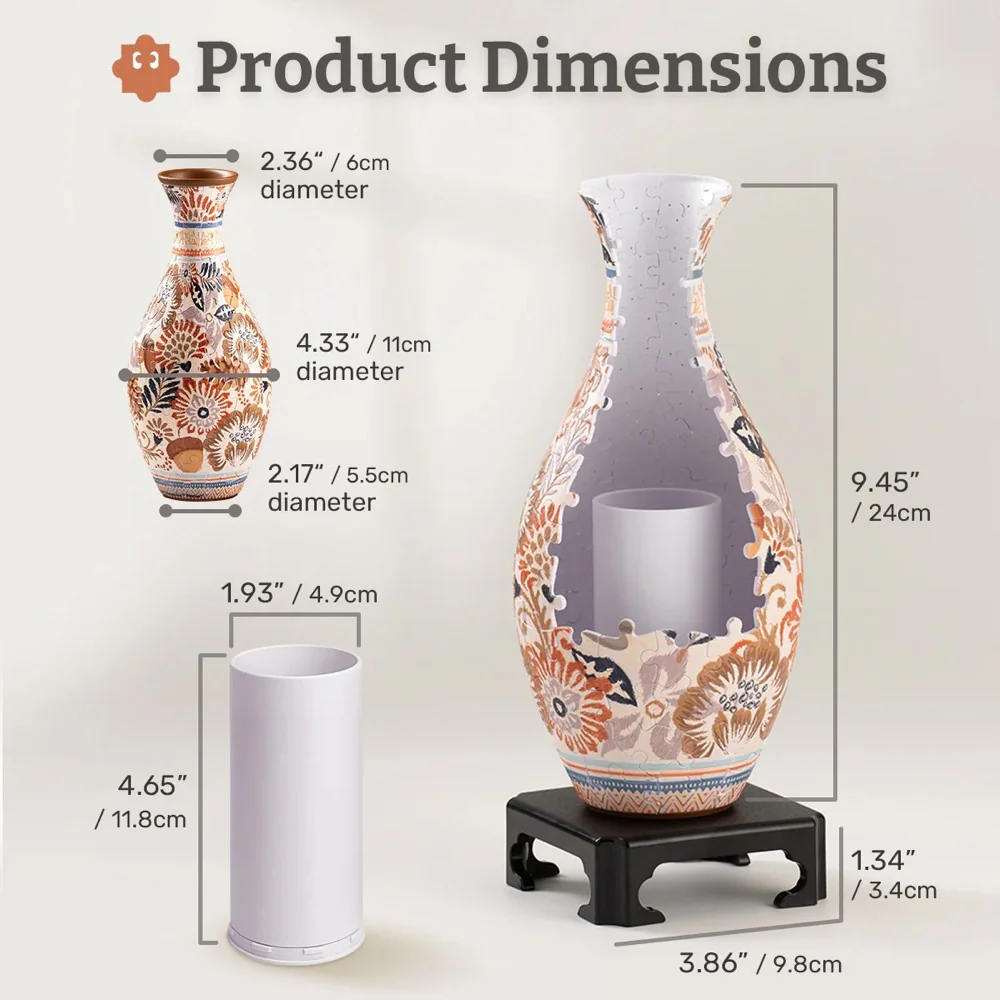 Piece Relax Vase Touch Art Autumn Abundance 3D Puzzle - Image 5