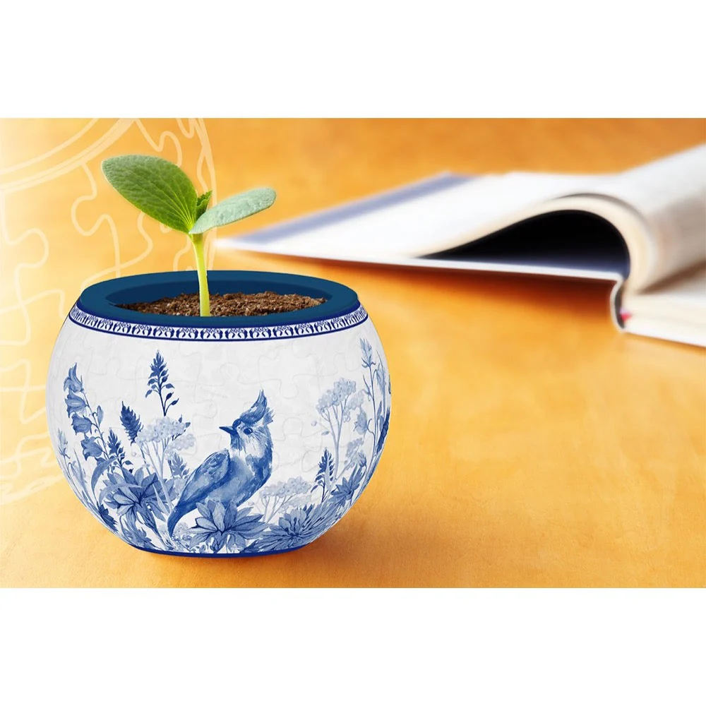Pintoo Flowerpot Oriental Birds Flowers 3D Jigsaw Puzzle - Image 3