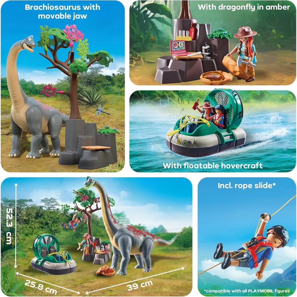 Playmobil 71819 Brachiosaurus with Hovercraft - Image 2