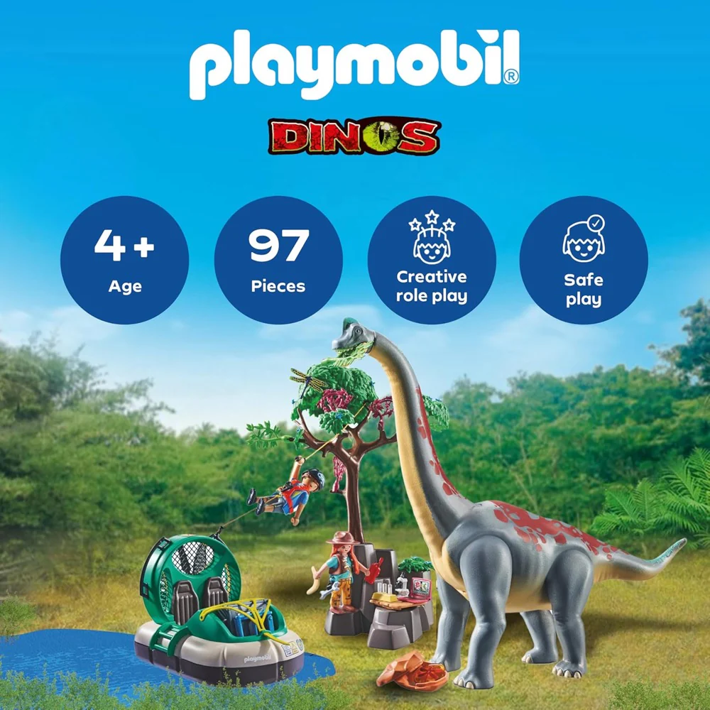 Playmobil 71819 Brachiosaurus with Hovercraft - Image 3