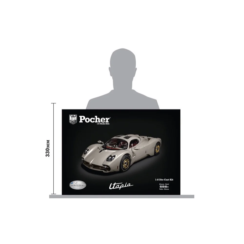 Pocher 1/8 HK120 Pagani Utopia Coupe Rinascimento Lucido Diecast Model Kit - Image 10