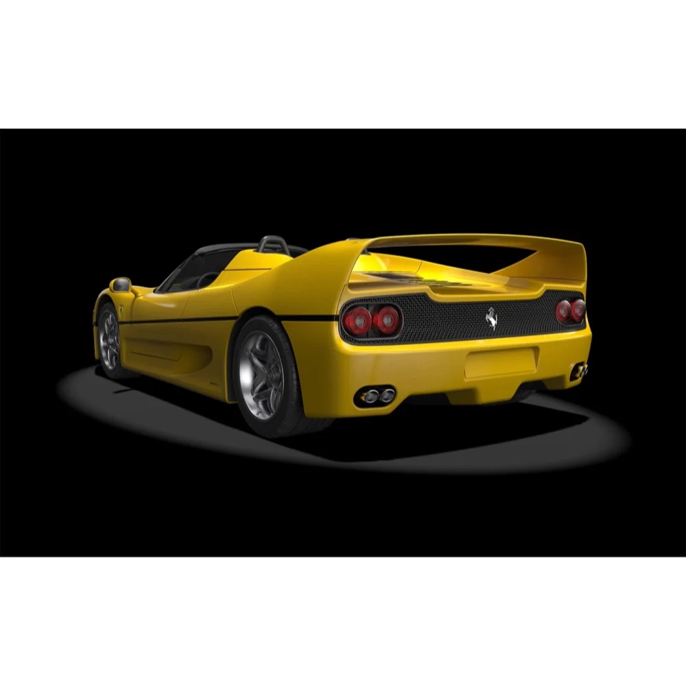 Pocher Ferrari F50 Giallo Modena Yellow 1/8 Metal Diecast Model Kit - Image 3
