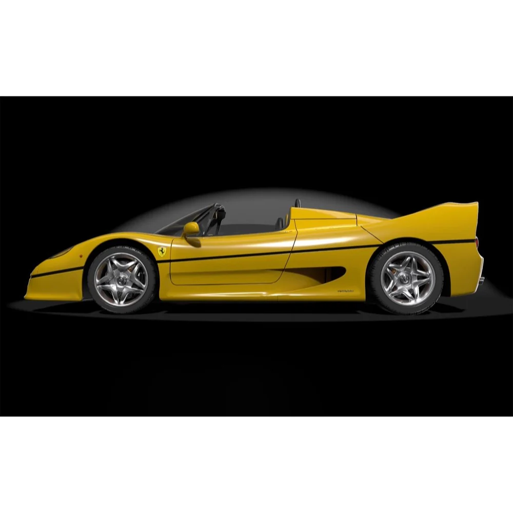 Pocher Ferrari F50 Giallo Modena Yellow 1/8 Metal Diecast Model Kit - Image 5