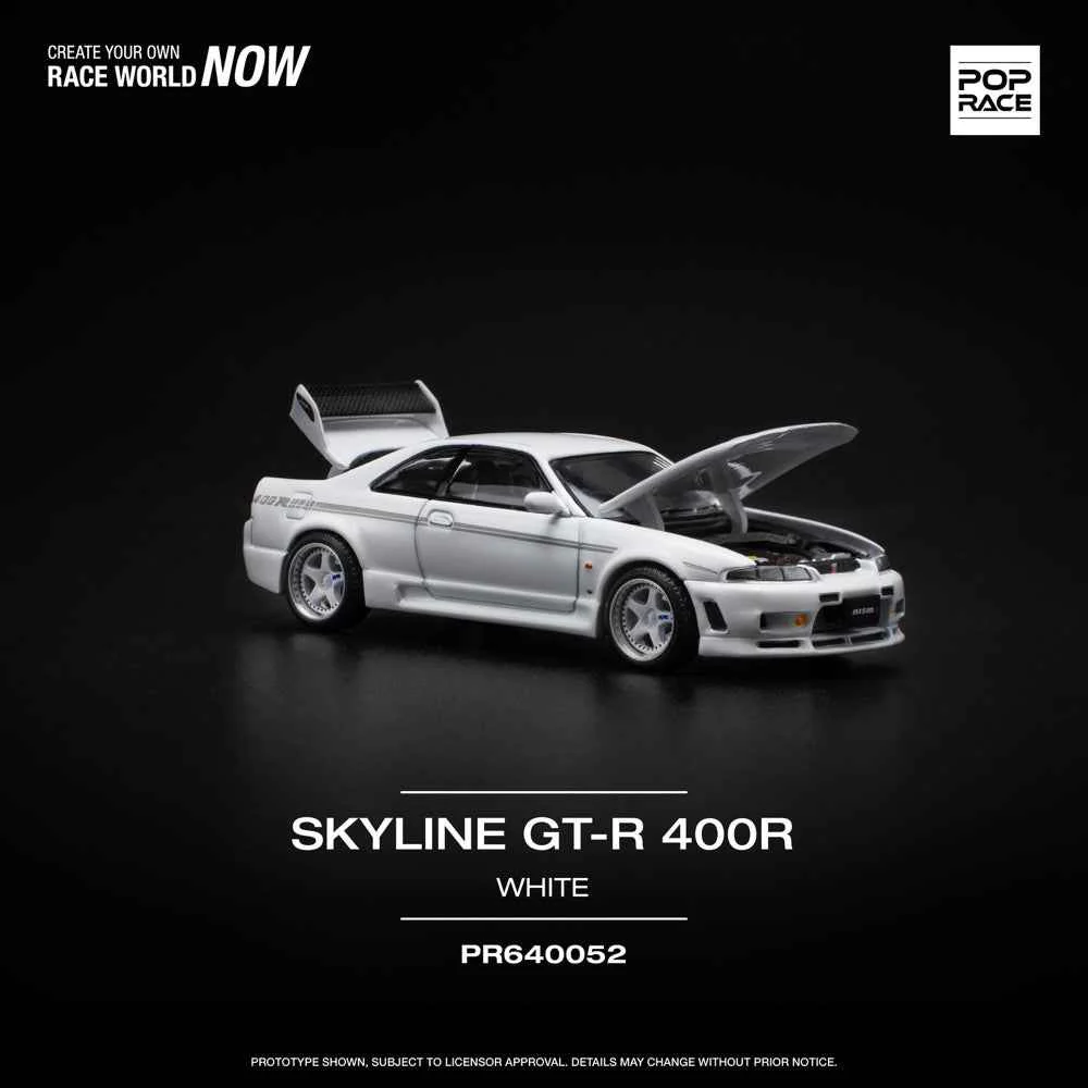 Pop Race 64-0052 1/64 Nissan GT-R R33 Nismo 400R White - Image 9