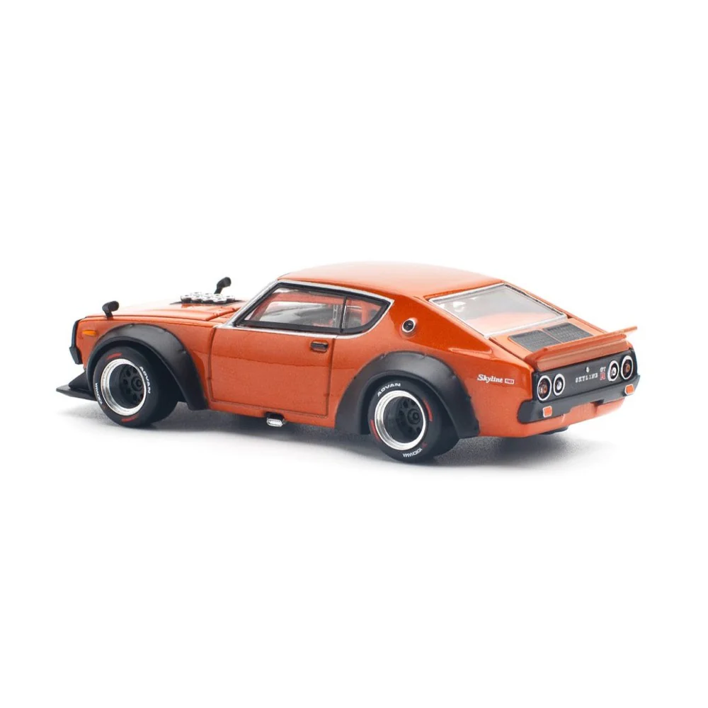 Pop Race 64-0173 1/64 Skyline GT-R V8 Drift Kenmeri Orange - Image 3