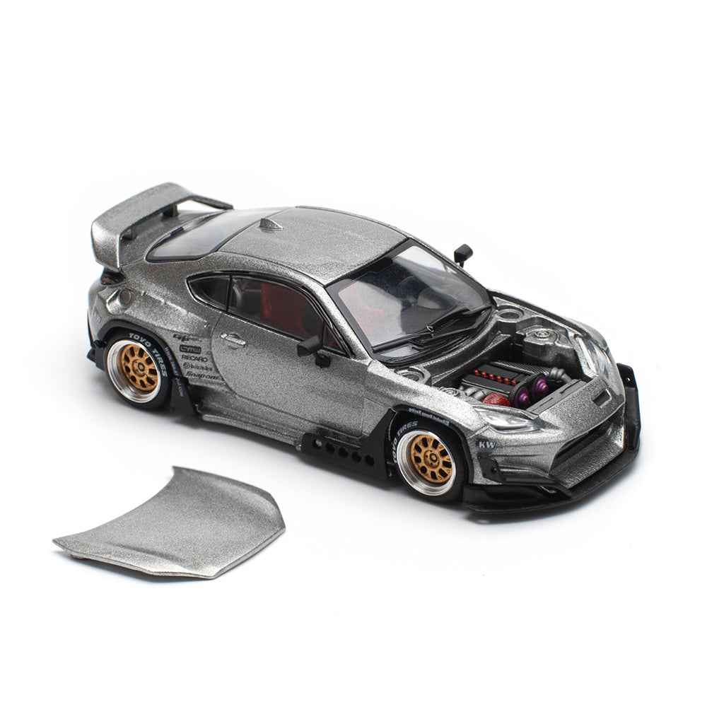 Pop Race 64-0235 1/64 Toyota GR86 Pandem Silver - Image 3