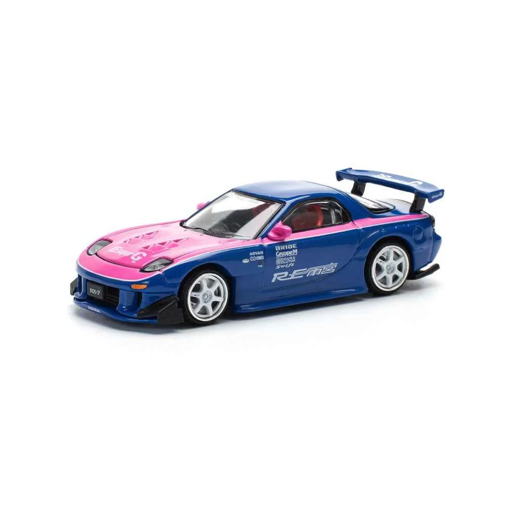 Pop Race 64-0240 1/64 Mazda RX7 Re-Amemiya Blue/Pink - Image 3