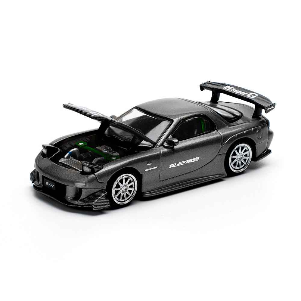 Pop Race 64-0255 1/64 Mazda RX7 Re-Amemiya Gun Metal - Image 3