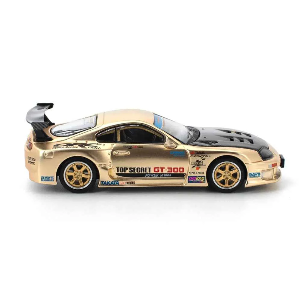 Pop Race 64-0277 1/64 Top Secret GT300 Supra Chrome Gold - Image 5