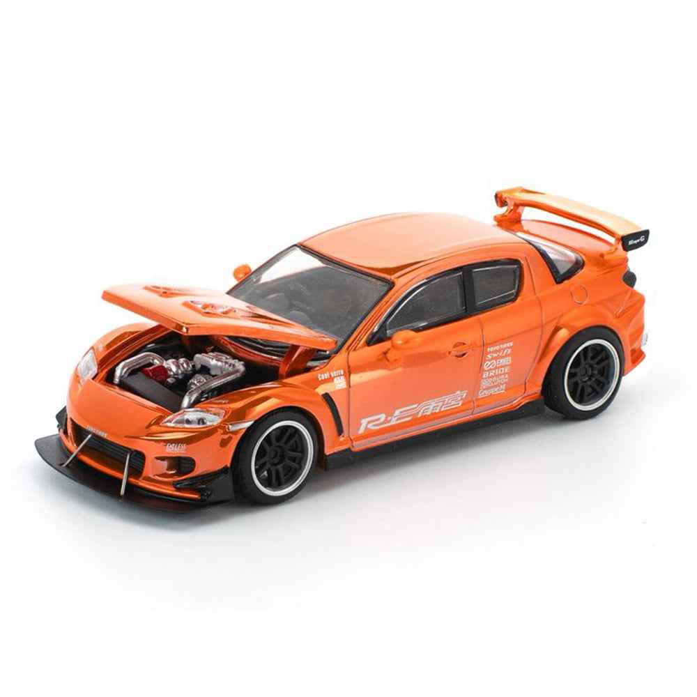 Pop Race 64-0281 1/64 Mazda RX-8 Re-Amemiya Chrome Orange - Image 2