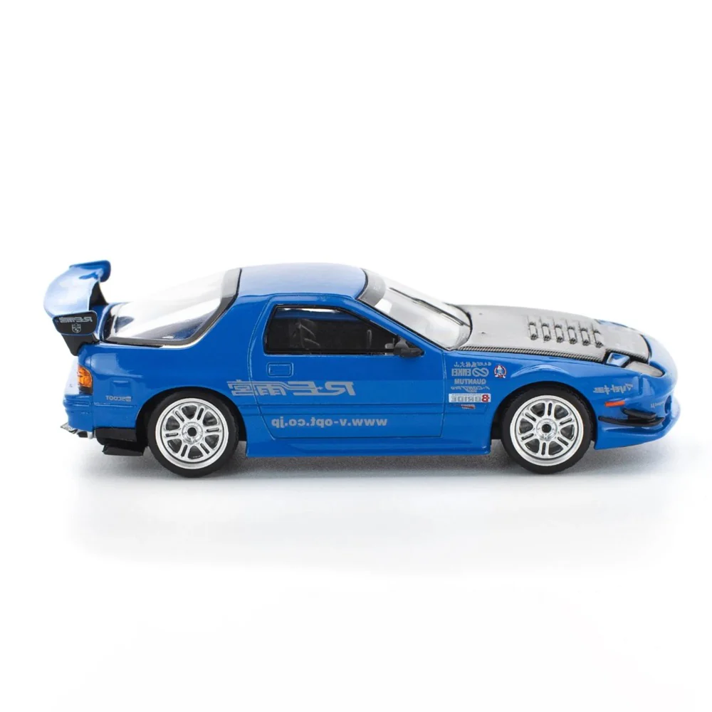 Pop Race 64-0290 1/64 Mazda RX7 (FC3S) Re-Amemiya Widebody Blue - Image 6