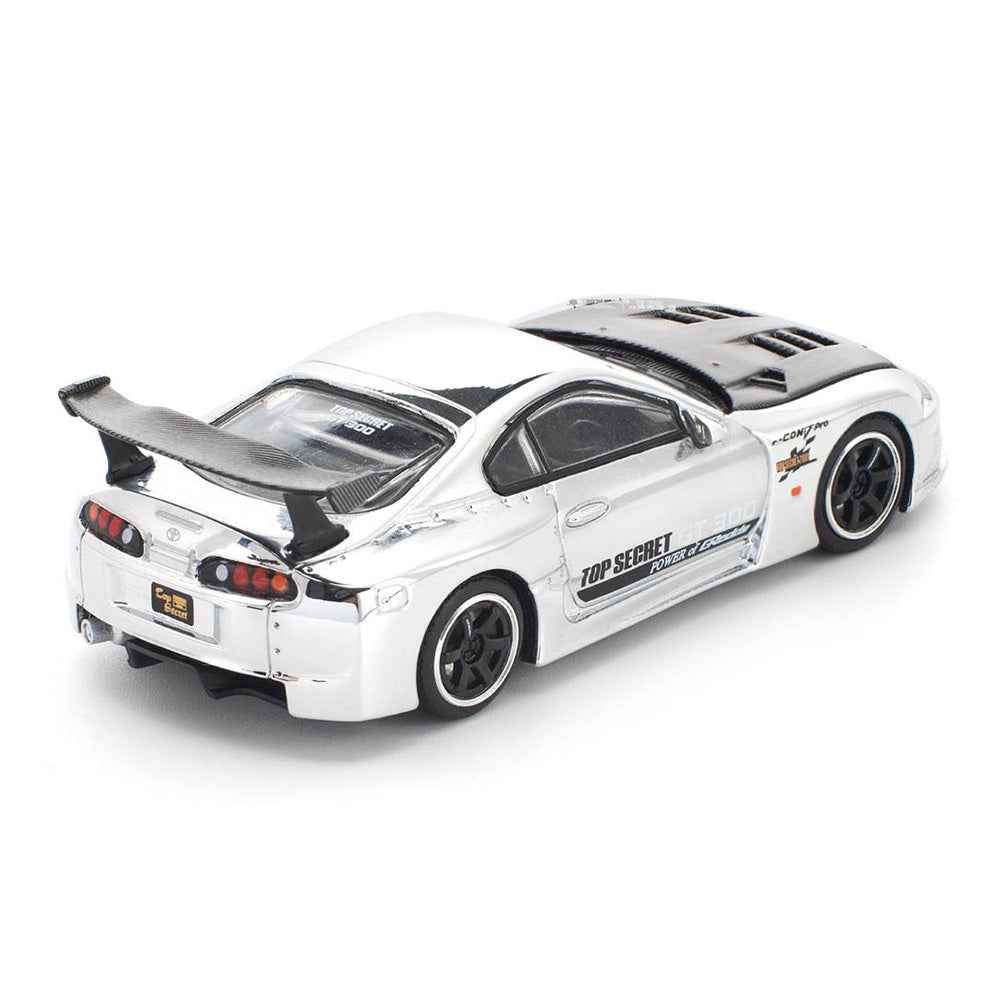 Pop Race 64-0325 1/64 Top Secret GT300 Supra Silver Chrome - Image 3