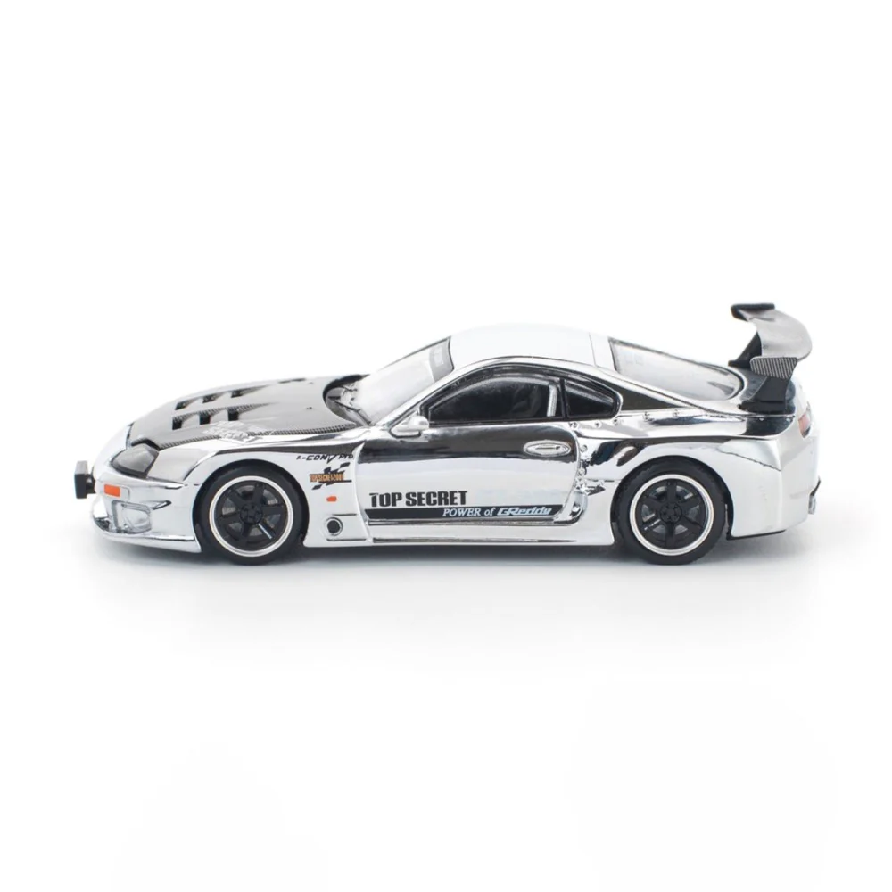 Pop Race 64-0325 1/64 Top Secret GT300 Supra Silver Chrome - Image 4