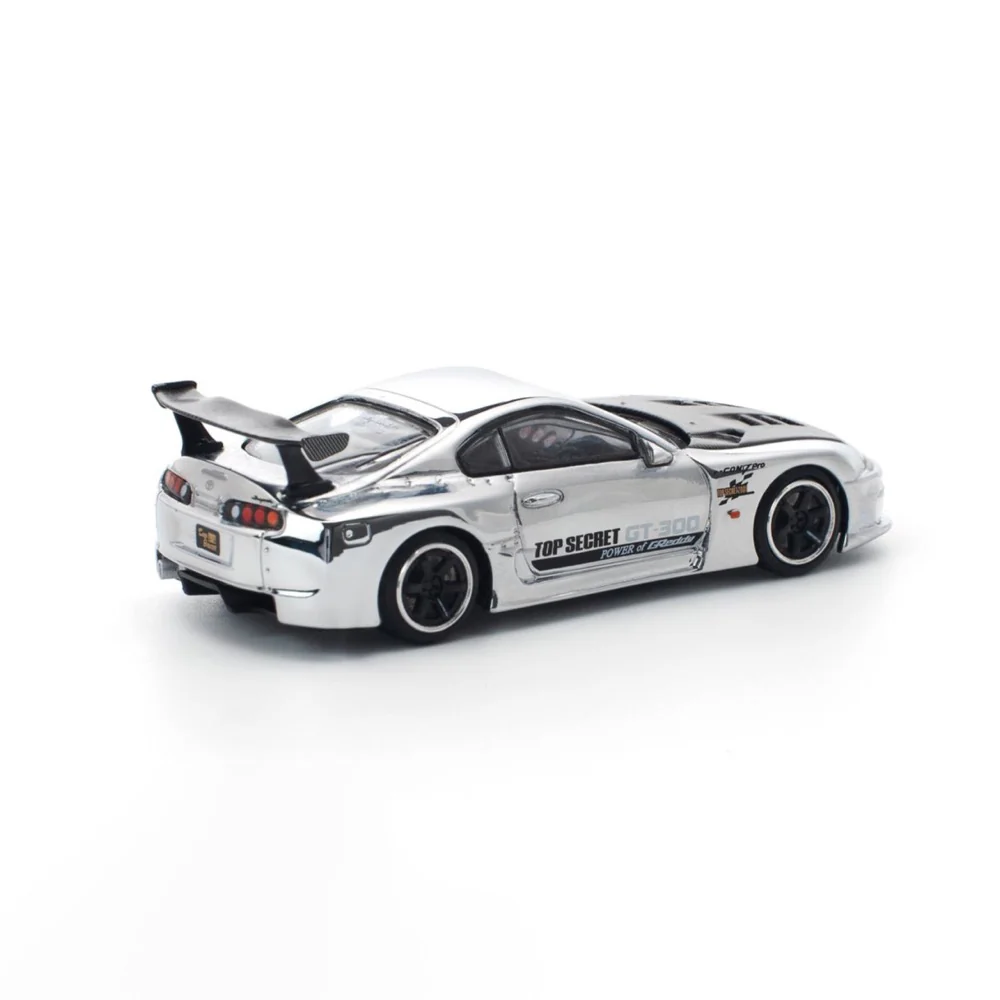 Pop Race 64-0325 1/64 Top Secret GT300 Supra Silver Chrome - Image 5